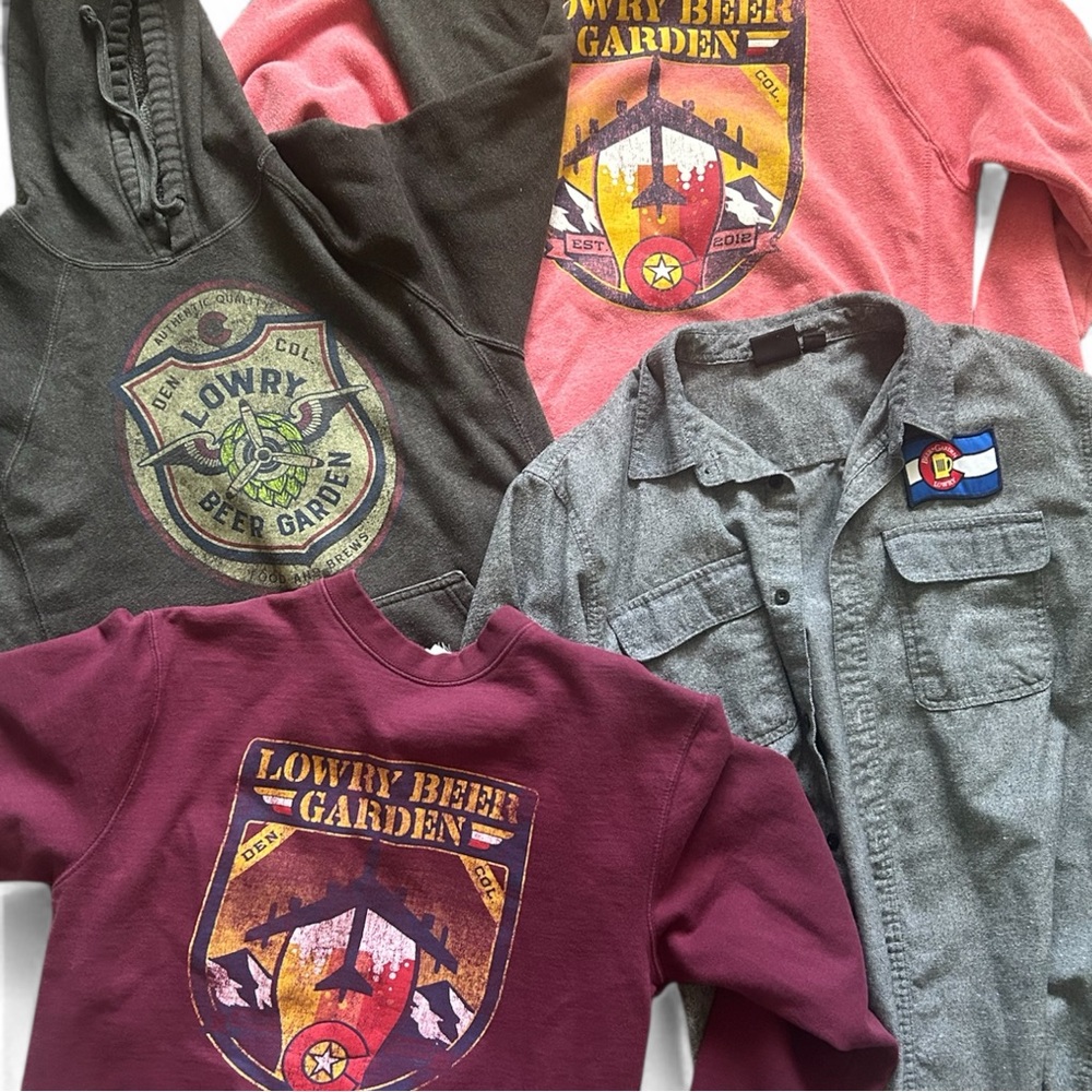 Lowry Beer Garden 4-Piece Bundle Size Small – Hoodies & Crewnecks + Button-Up